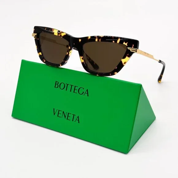 NEW BOTTEGA VENETA BV1241S 002 SUNGLASSES WOMEN HAVANA CAT EYE SUNGLASSES